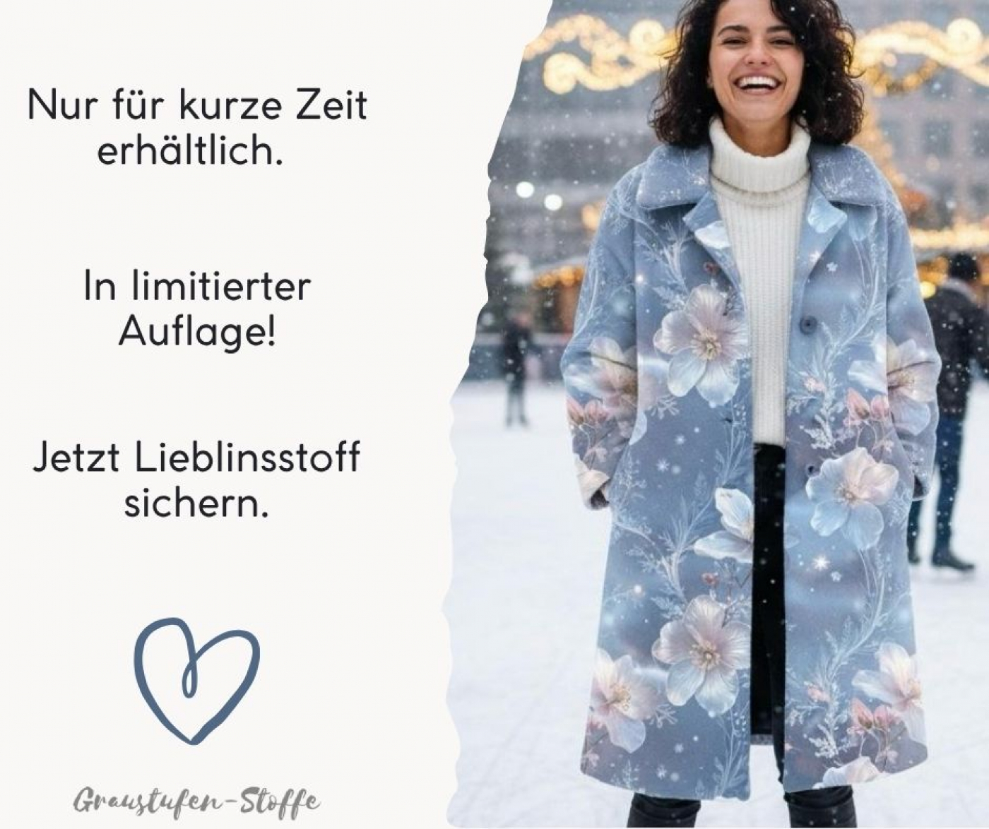 Winterglück-Kollektion: Eisruhe I Kuschelsweat mit Überbreite